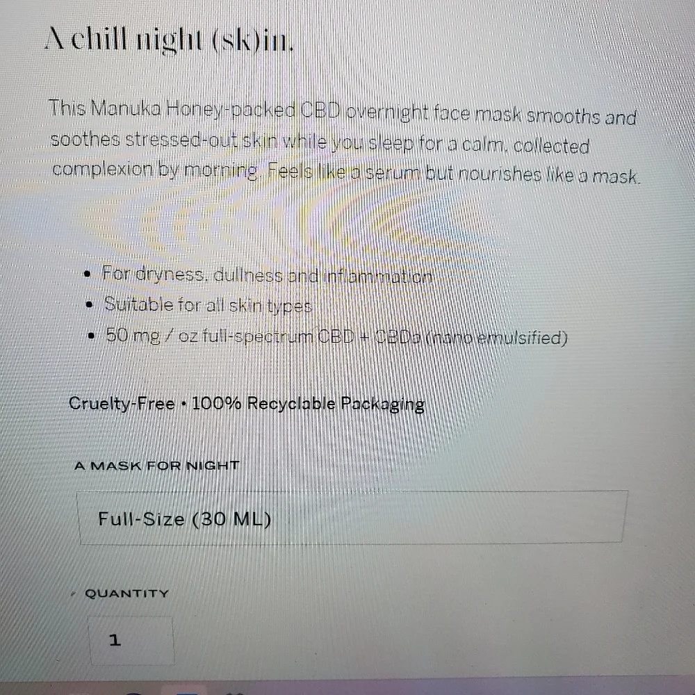 No, thank you Skincare A Mask for Night  NEW  Manuka Honey-packed Overnight Face